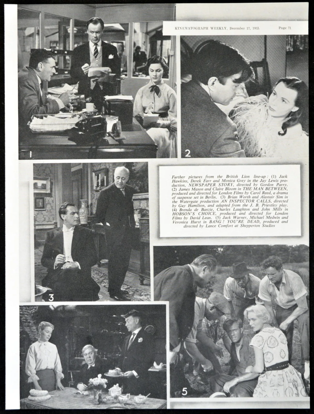 RUNAWAY BUS * THE CONQUEST OF EVEREST * AN INSPECTOR CALLS 1954 KINE PAGES, изображение 2