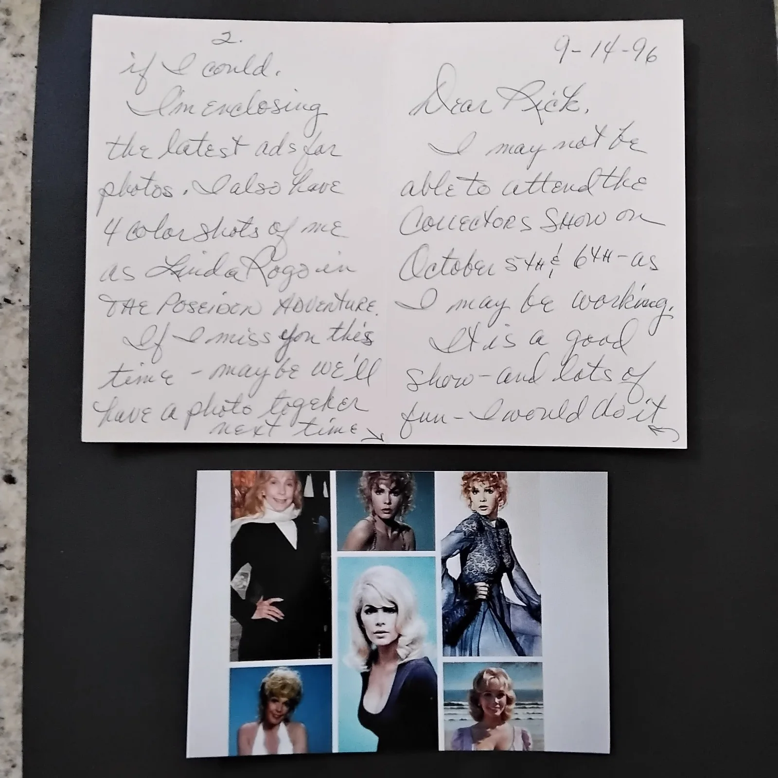 Stella Stevens SIGNED Card Photo Film Actress Poseidon Adventure Nutty Professor, image 5