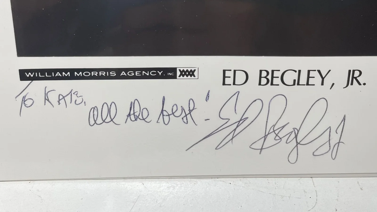 Ed Begley Jr — Ed Begley Jr signed 8x10 photo personalized “To Kate" autograph Authenticated, image 2