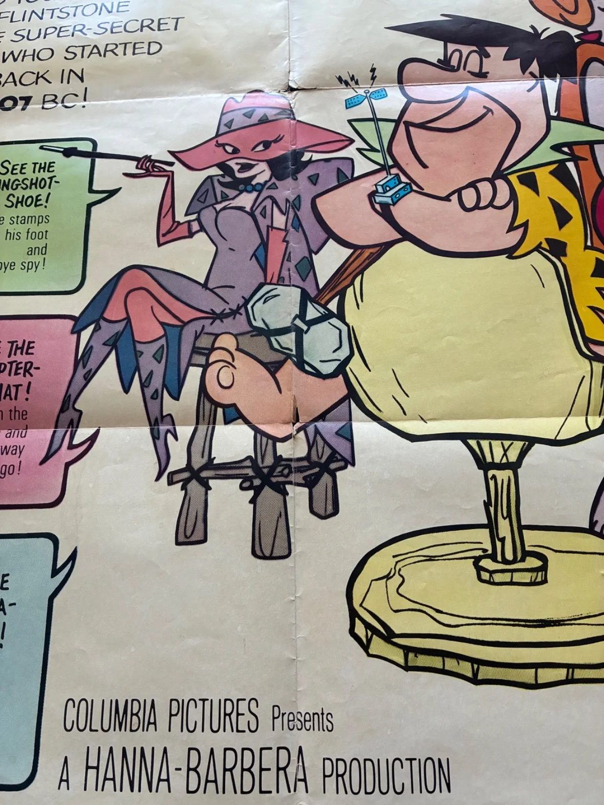 JAMES BOND SPOOF THE MAN CALLED FLINTSTONE ORIGINAL 1966 POSTER, image 4