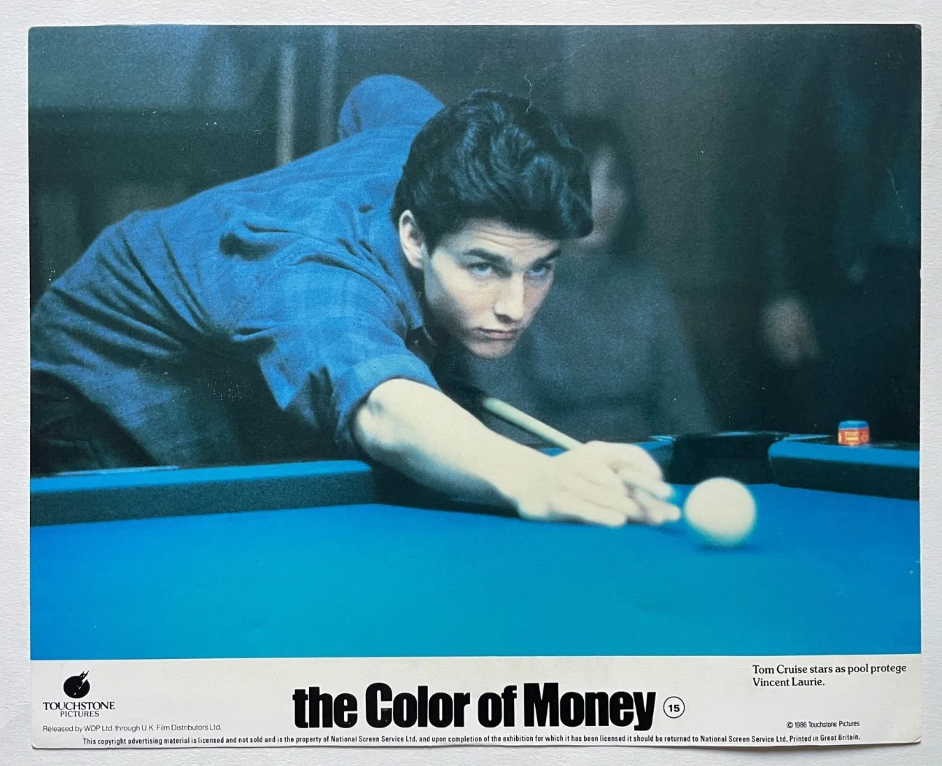 THE COLOR OF MONEY (1986) Lobby Cards FOH Stills, Tom Cruise, Paul Newman, изображение 2