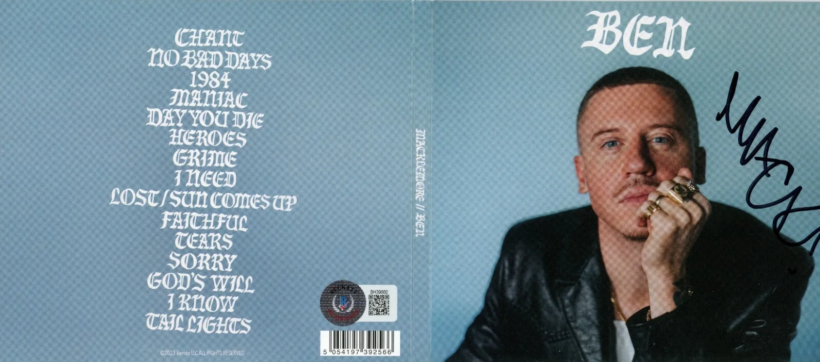 Macklemore — Macklemore Signed Ben CD Album Beckett BAS COA Rap Hip Hop Gift for Fan, image 5