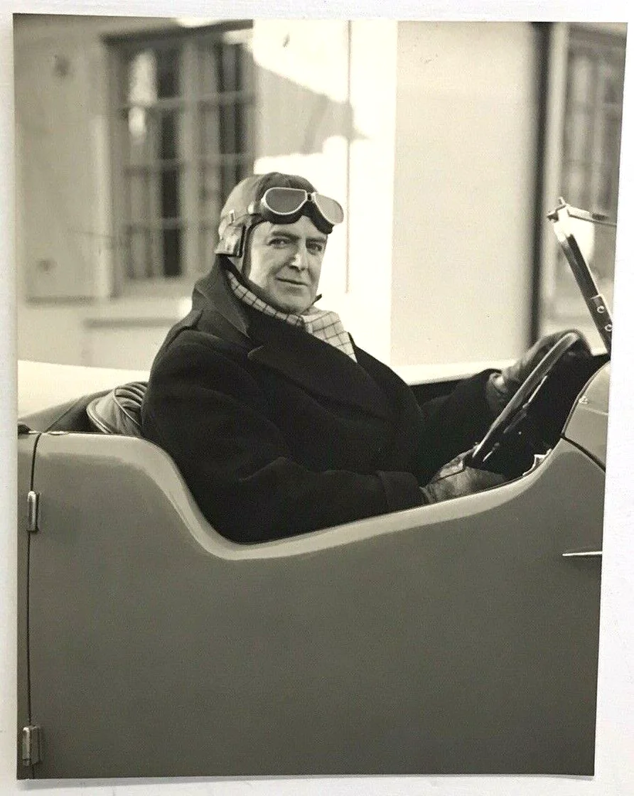 Vintage Photo British Actor Jack Warner Sitting Sports Car Driving Goggles, image 2