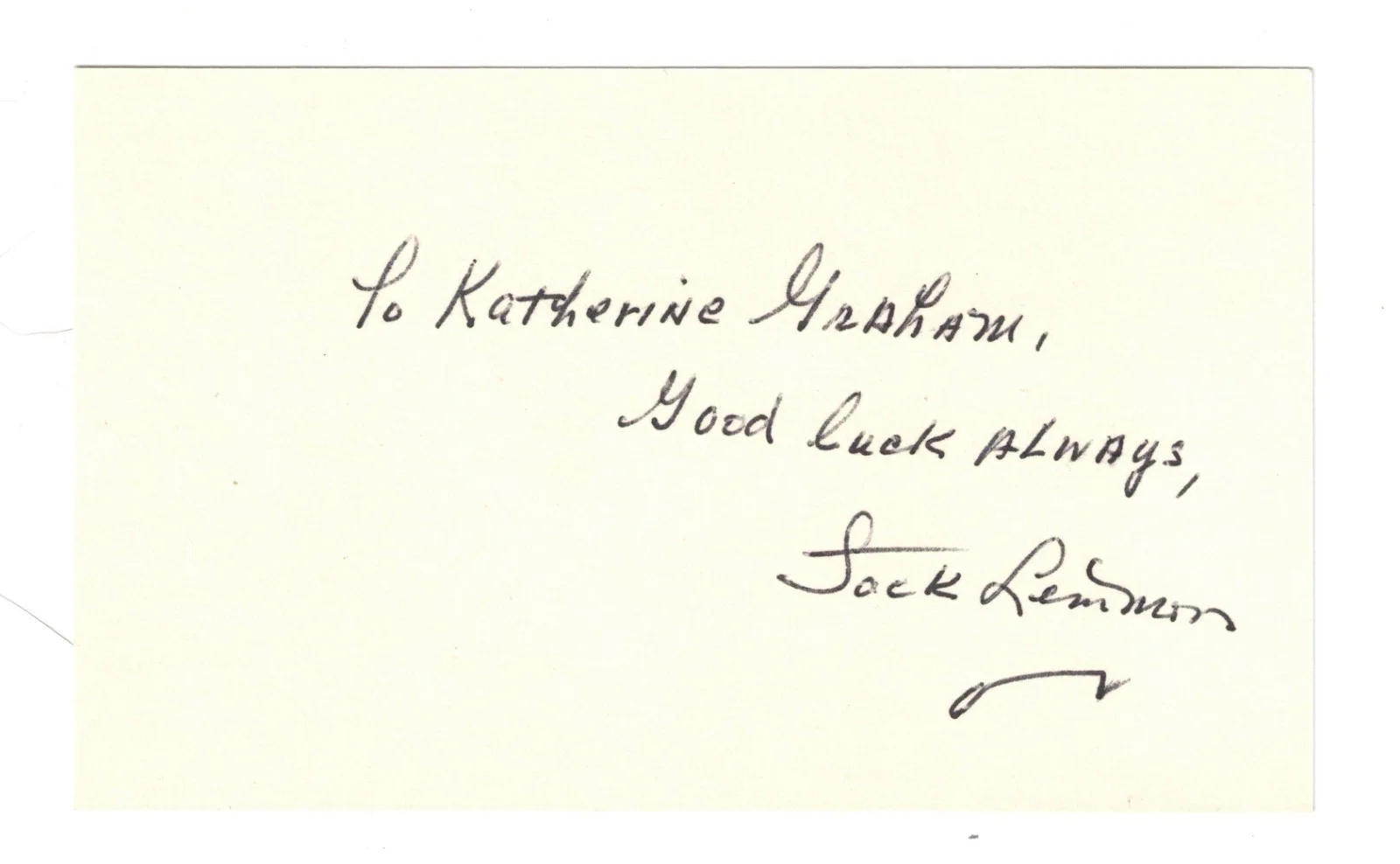 Jack Lemmon — JACK LEMMON, Actor, signed photo + index card, 1973, image 3