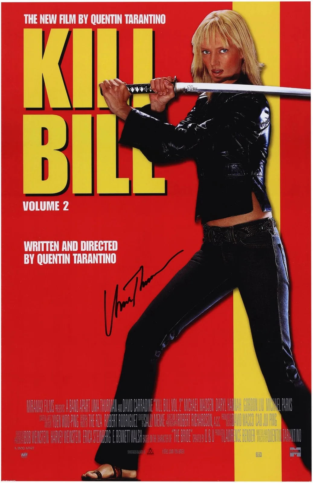 Uma Thurman — Uma Thurman Autographed Kill Bill Vol.2 11" x 17" Movie Poster