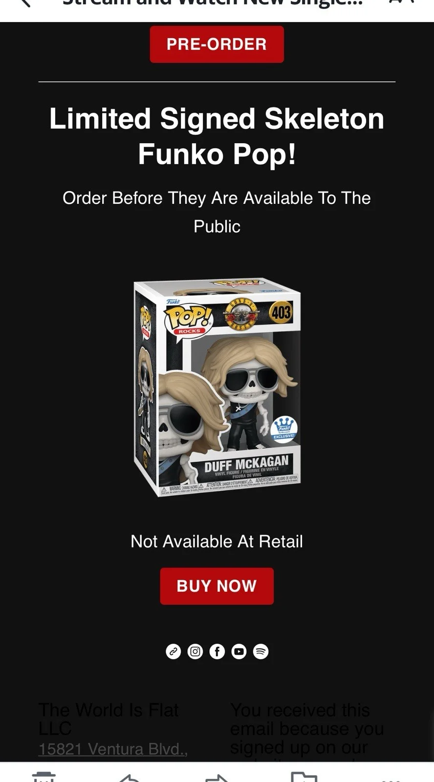 Duff McKagan Signed Guns N' Roses Funko Pop #403 Skeleton Duff, image 3