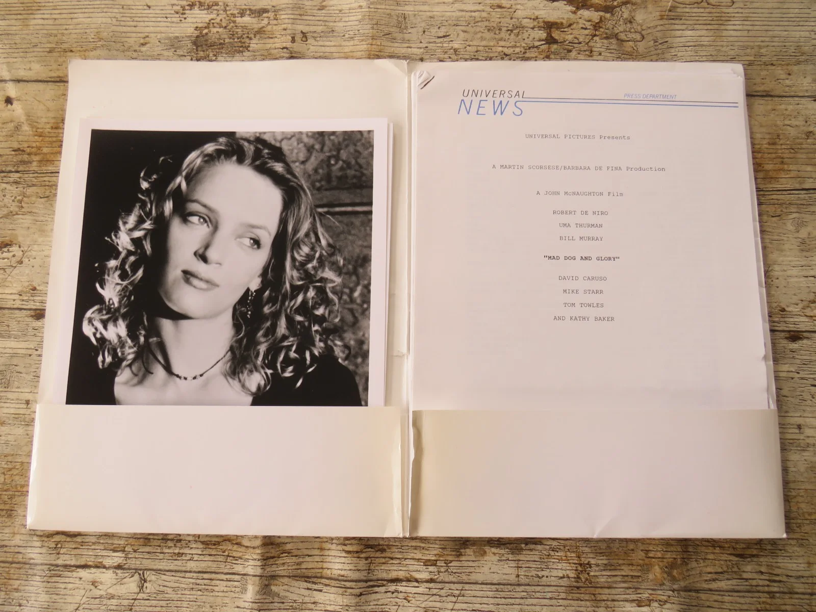 MAD DOG AND GLORY ORIGINAL 1993 CINEMA FILM PRESS KIT Robert De Niro 8 PHOTOS, изображение 2
