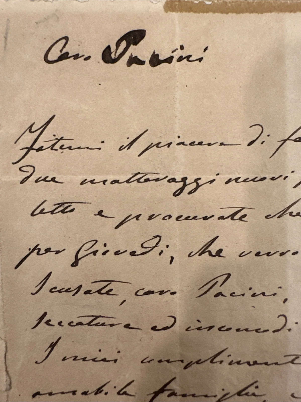 GIULIA GRISI Opera Singer Autograph Signed Letter ALS “Dear Pacini” - RARE!, image 3