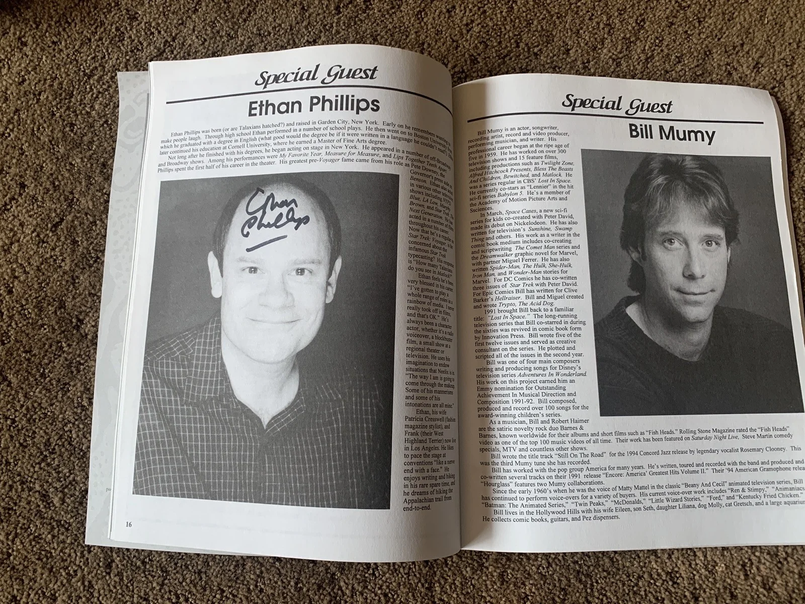 Autographed Ethan Phillips I-Con XV Program Voyager, image 2