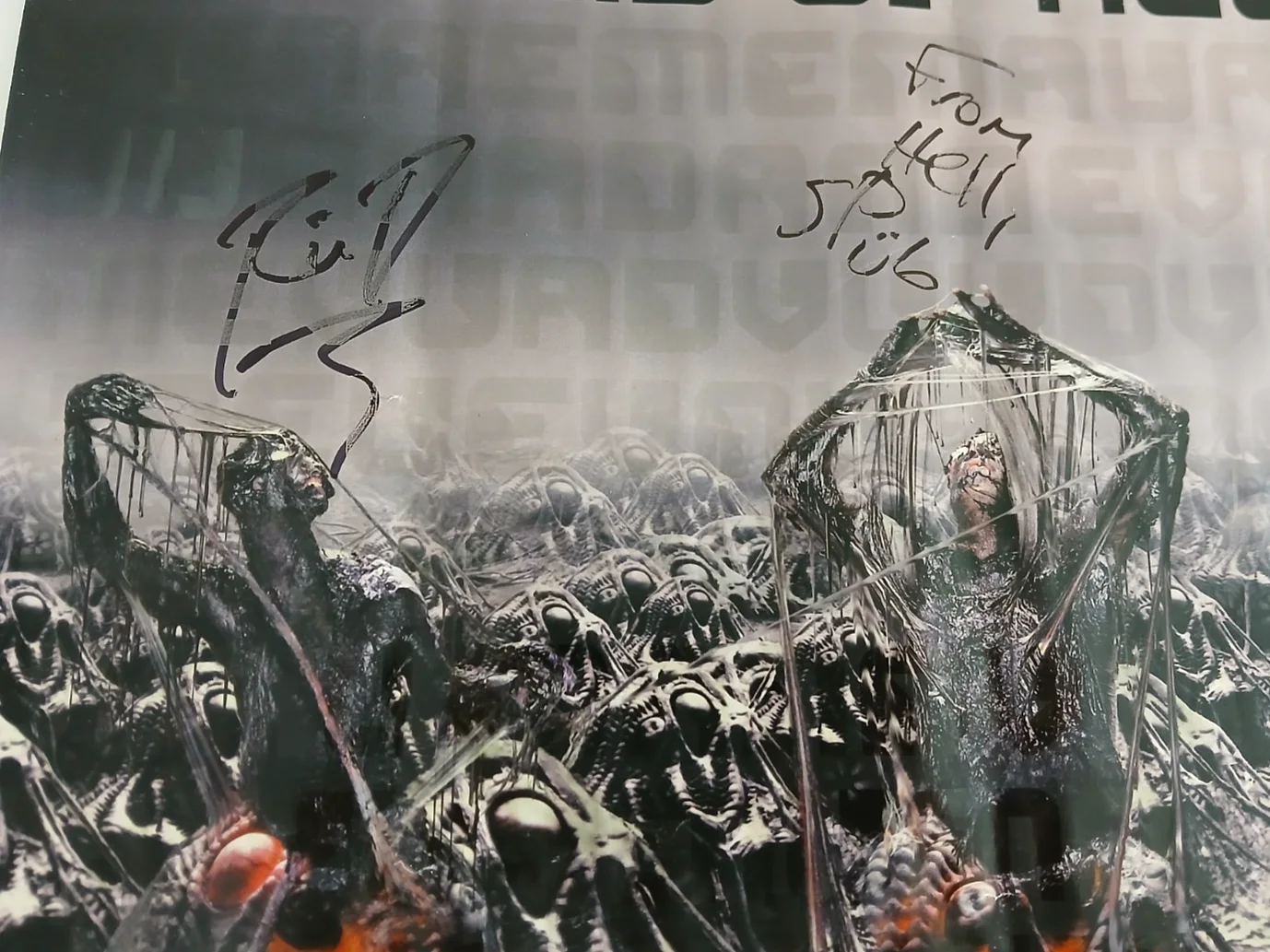 2003 Mudvayne THE END OF ALL THINGS TO COME Signed 24" x 18" Double Sided Poster, изображение 3