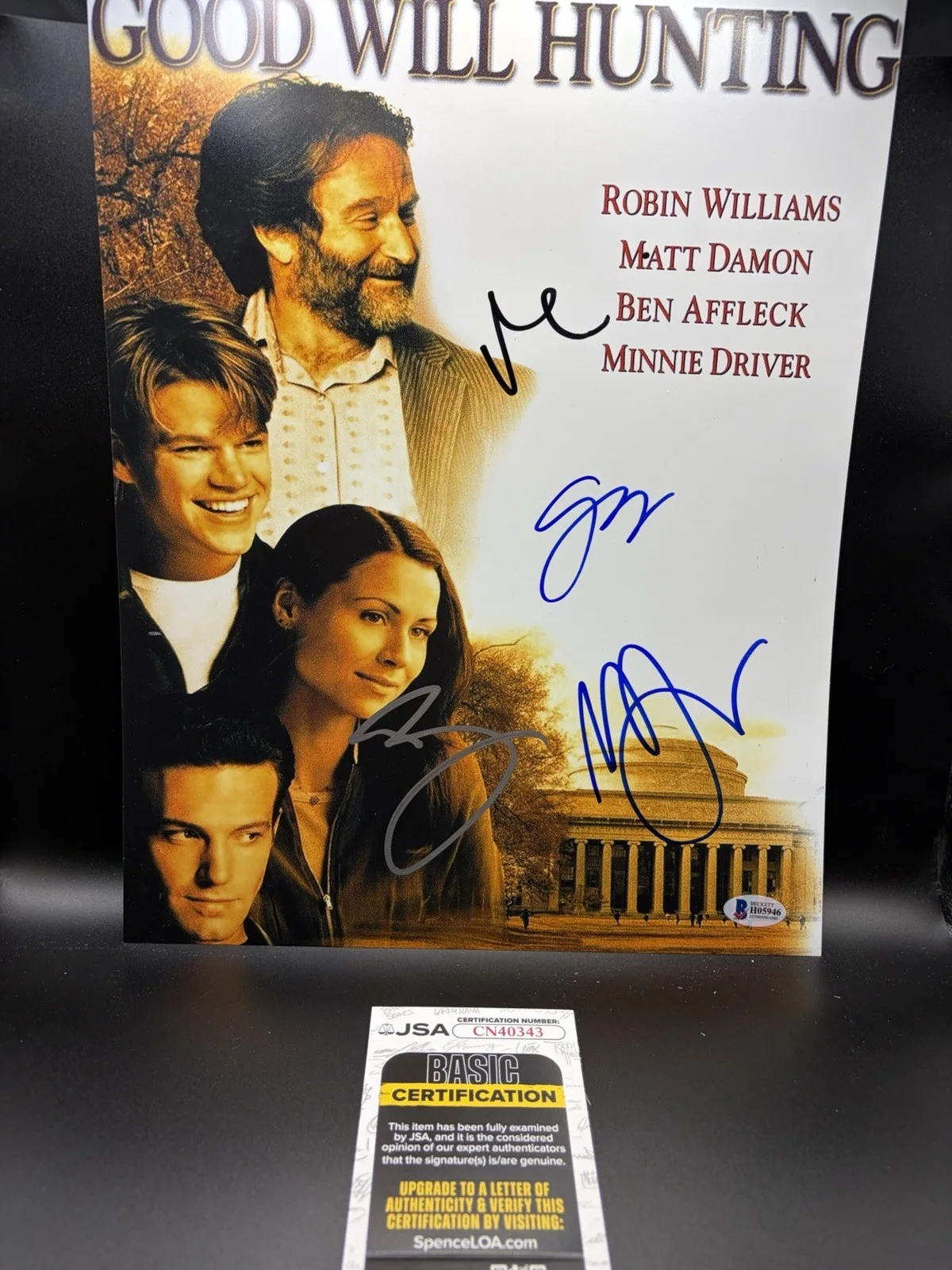Ben Affleck — Matt Damon Ben Affleck Minnie Driver Gus Van Sant 11x14 JSA COA