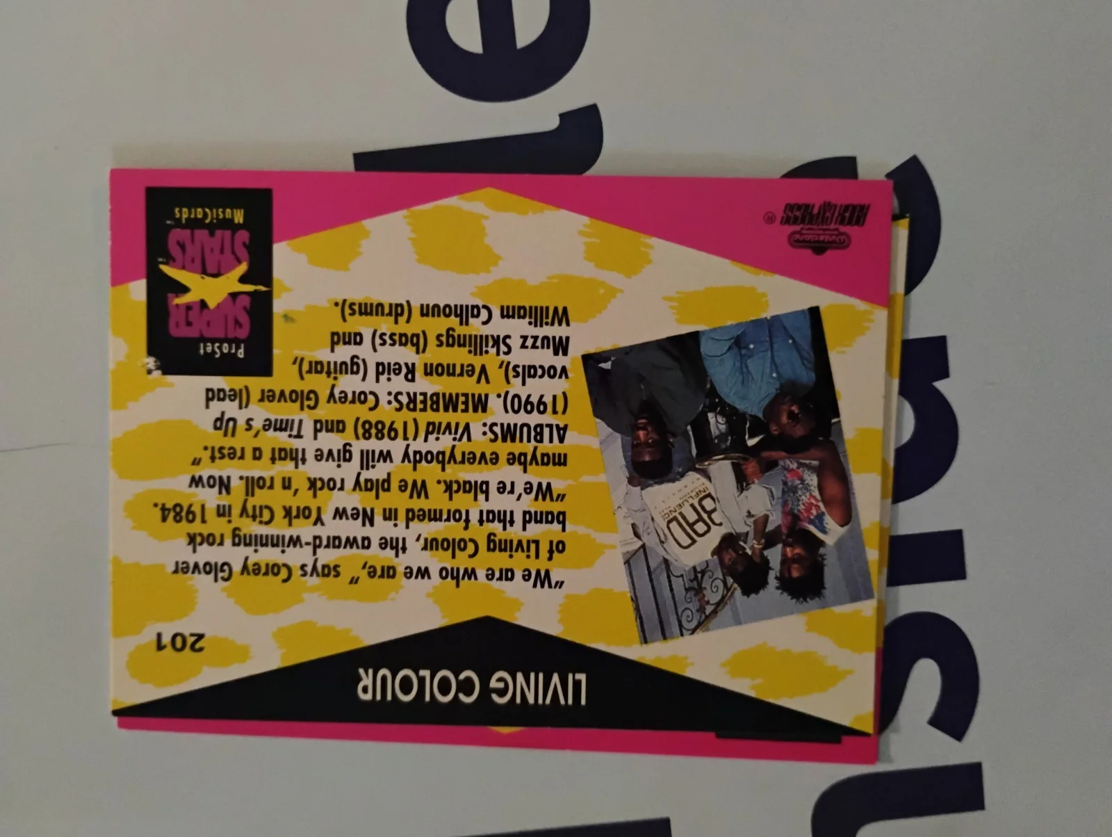 WILL CALHOUN COREY GLOVER LIVING COLOUR DUAL SIGNED AUTOGRAPH TRADING CARD RARE, image 2
