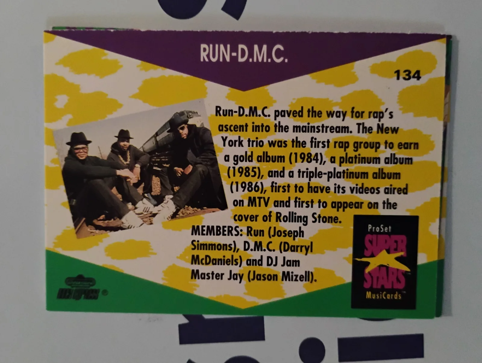 RUN DMC DARYL MCDANIELS SIGNED AUTOGRAPH YO! MTV RAPS HIP HOP TRADING CARD RARE, image 2