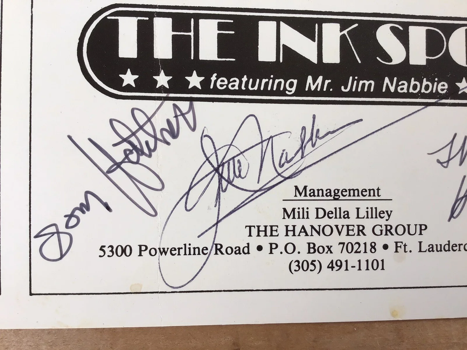 THE INK SPOTS Autographs featuring Jim Nabbie, image 3