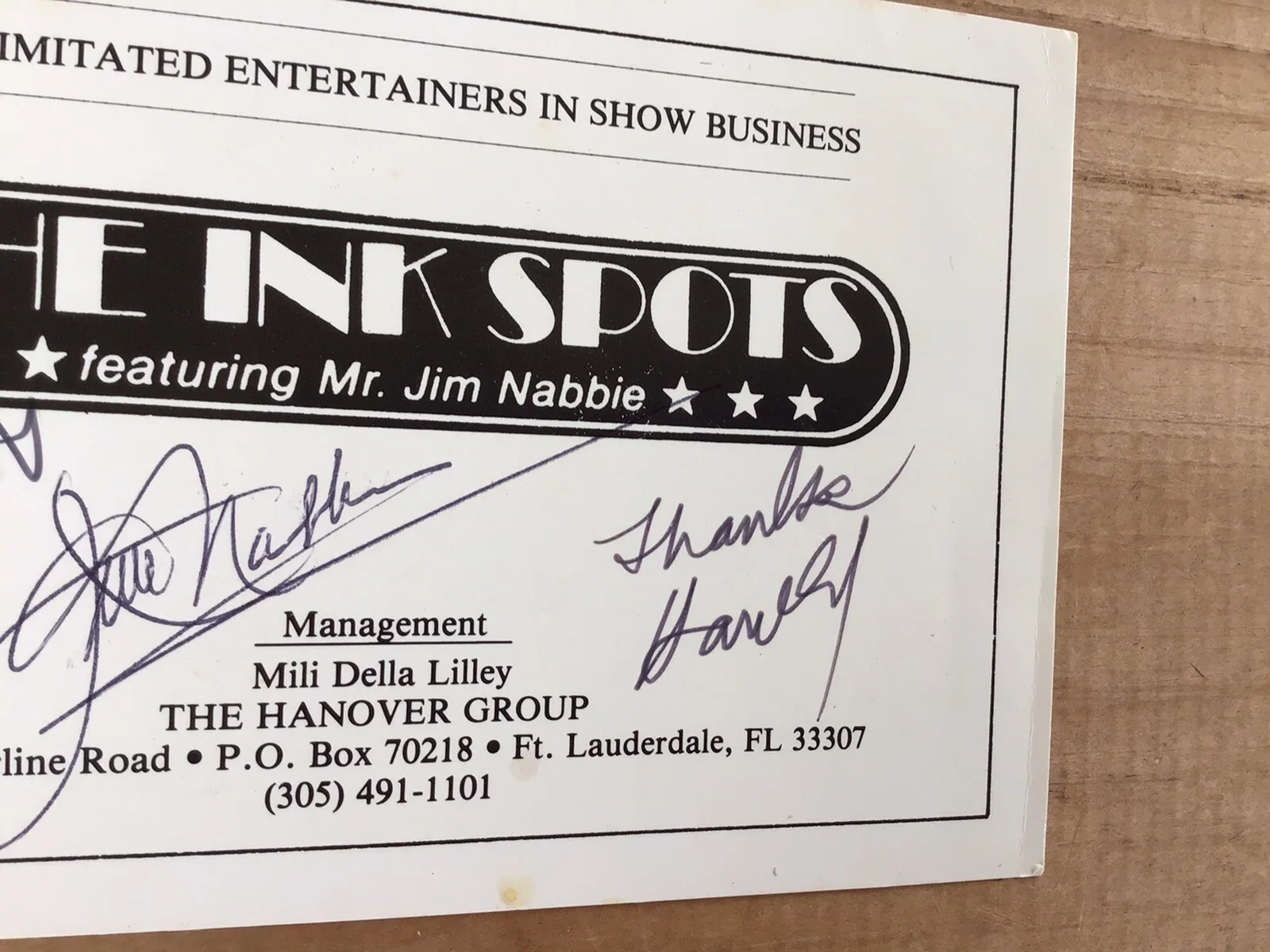 THE INK SPOTS Autographs featuring Jim Nabbie, image 5