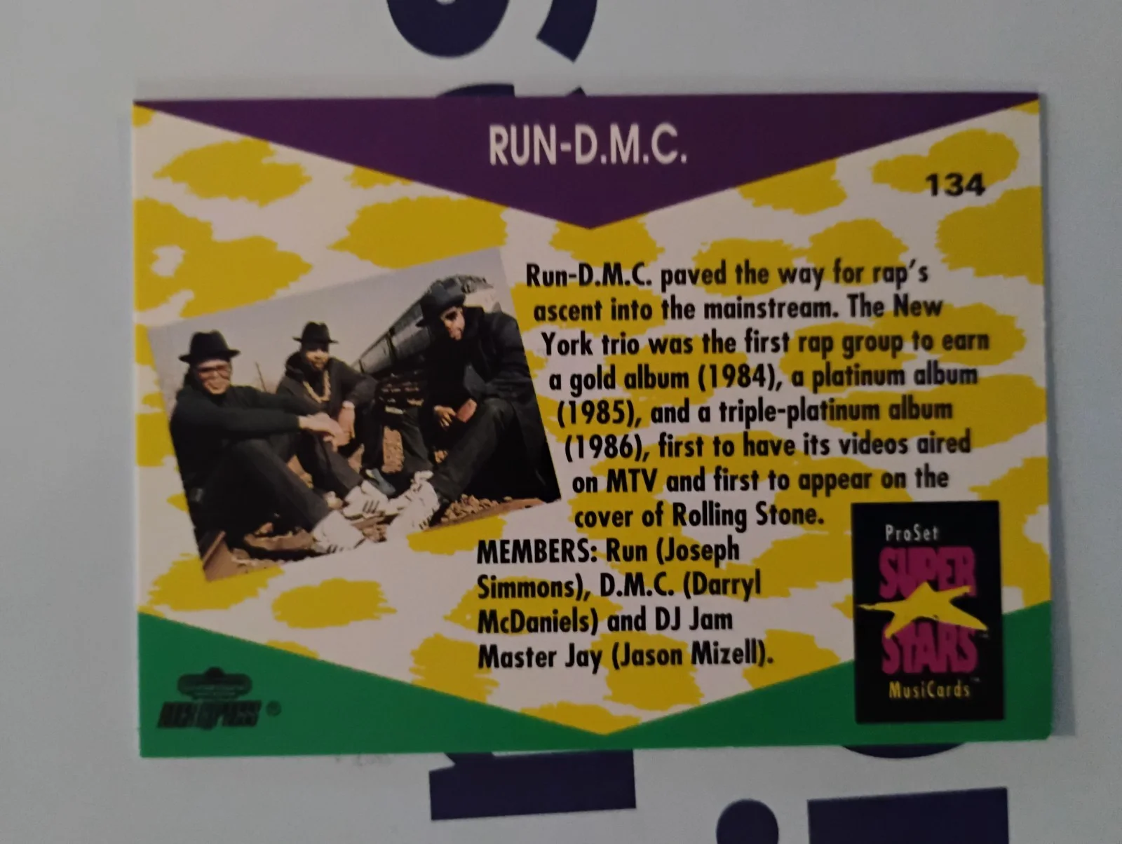 RUN DMC DARYL MCDANIELS SIGNED AUTOGRAPH YO! MTV RAPS HIP HOP TRADING CARD RARE, изображение 2
