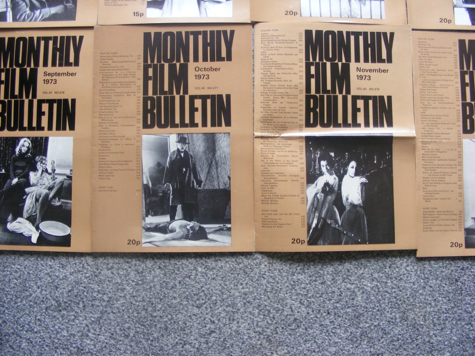 vintage 1973 british film institute magazines; missing jan otherwise full set, image 5