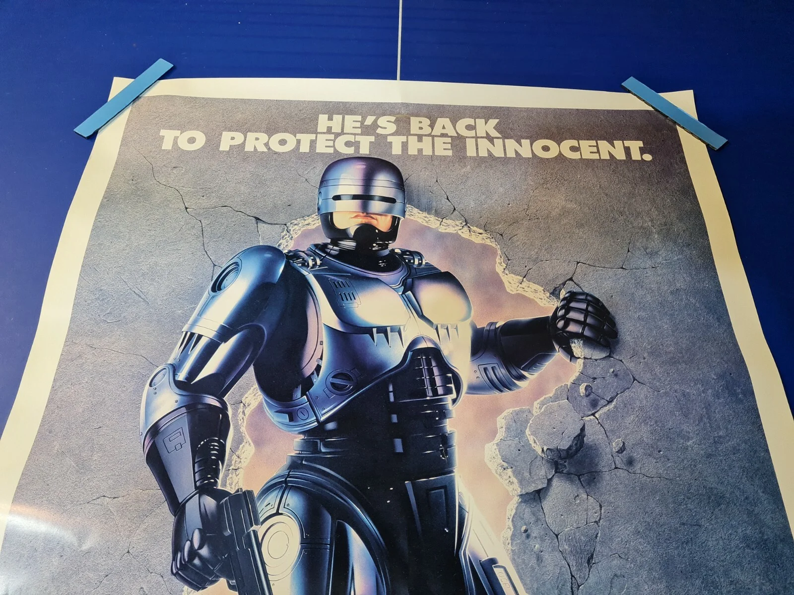 robocop 2 27x 40 Authentic ORIGINAL one sheet cinema quad poster NEW W/ Creases, image 4