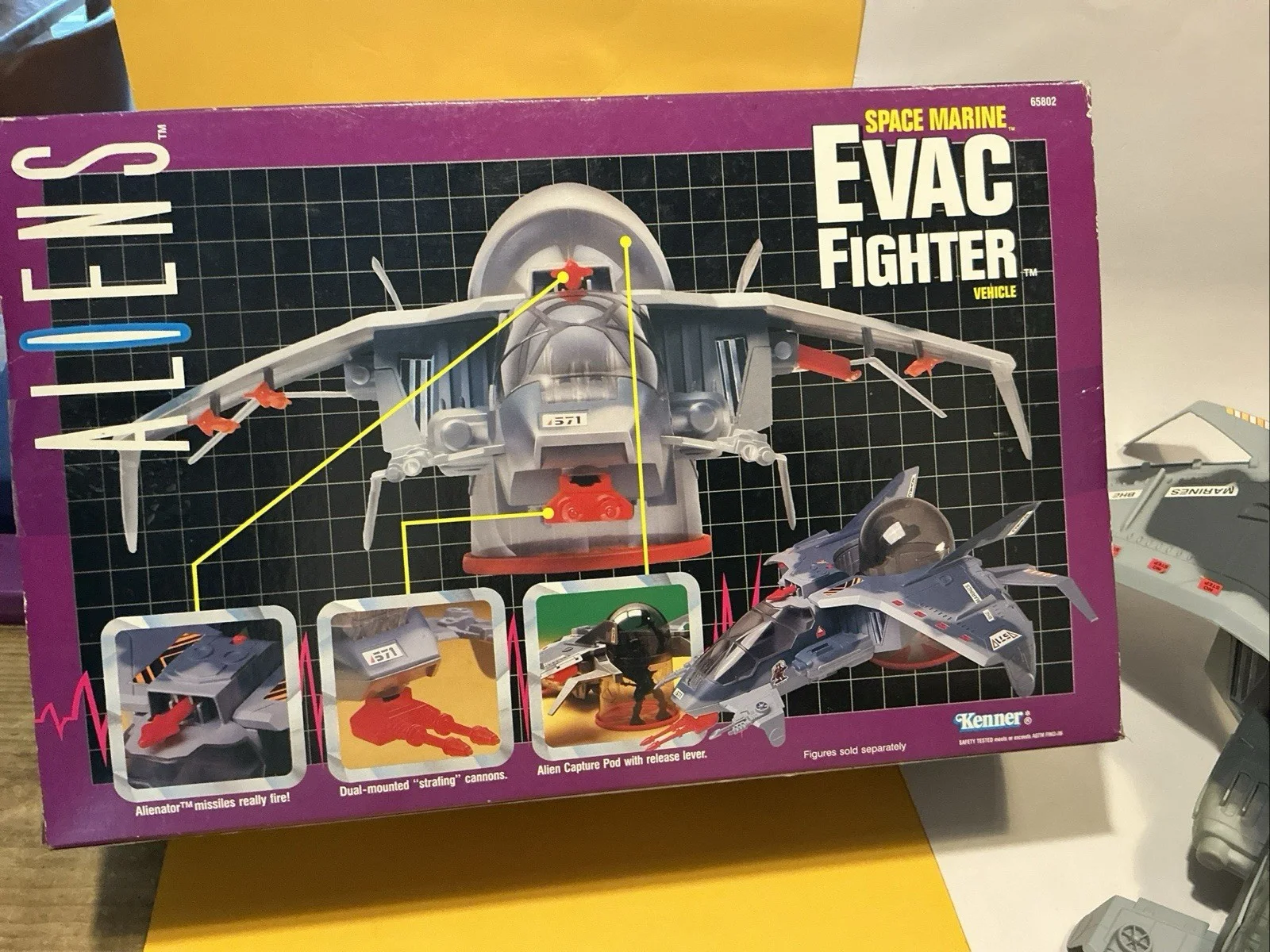 VINTAGE ALIENS SPACE MARINE EVAC FIGHTER 1992 KENNER Includes2 Figures Boxed, image 4