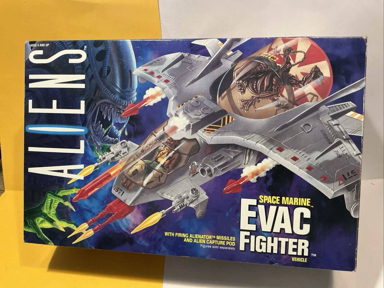 VINTAGE ALIENS SPACE MARINE EVAC FIGHTER 1992 KENNER Includes2 Figures Boxed, image 5