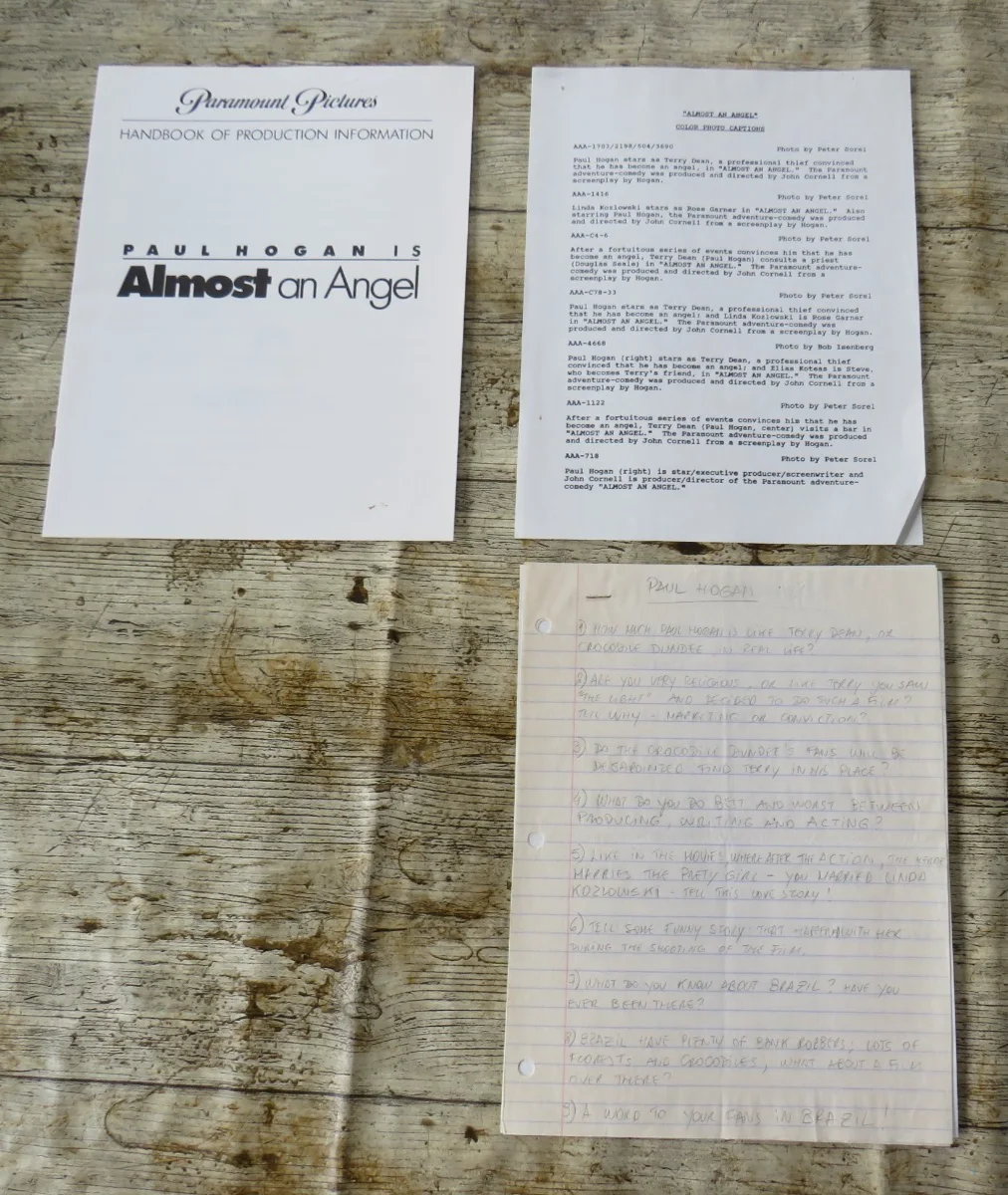 ALMOST AN ANGEL ORIGINAL 1990 CINEMA PRESS KIT Paul Hogan 8 PHOTOS / INTERVIEW ?, image 3