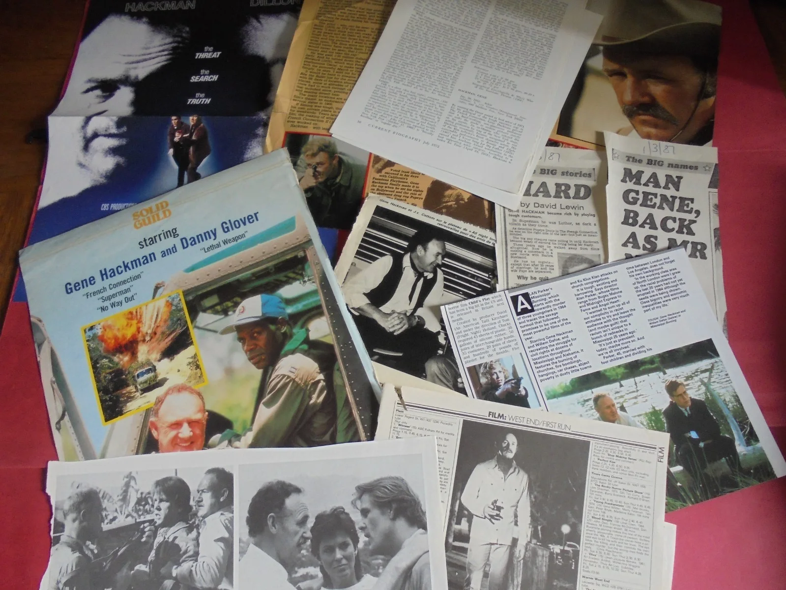 Gene Hackman Collection 1970s And 1980s Newspaper & Magazine Clippings, image 2