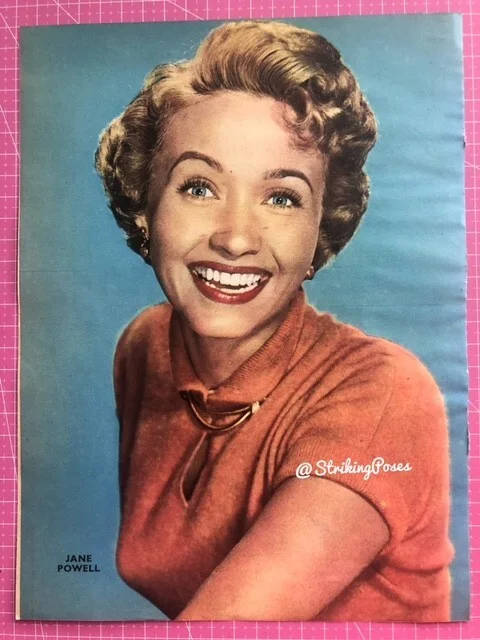 Vintage 1450s JANE POWELL clippings film star pin up 8x9'' LOT x3/56, изображение 3