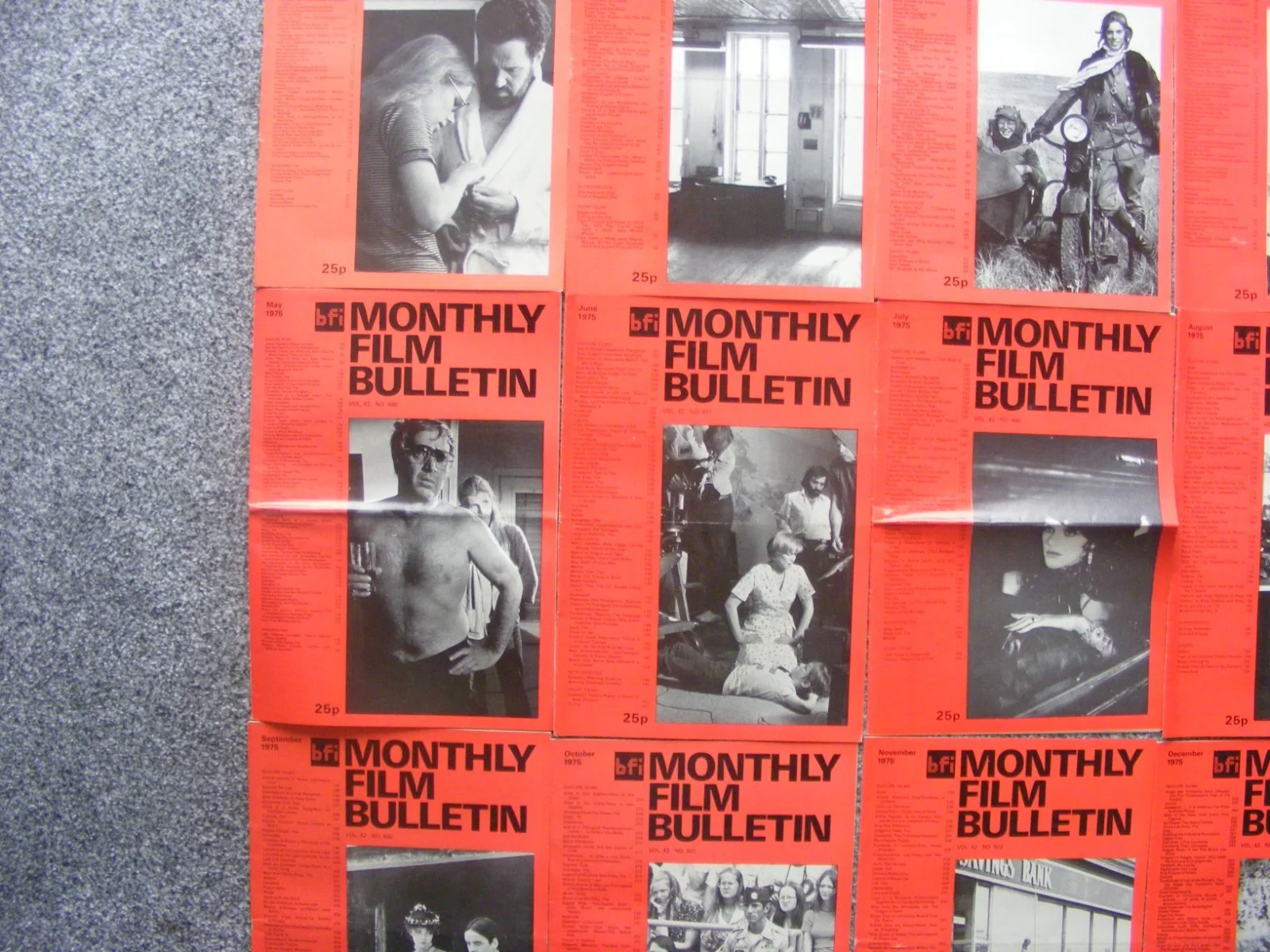 vintage 1975 british film institute magazines; full set for the year, incl jaws, изображение 2