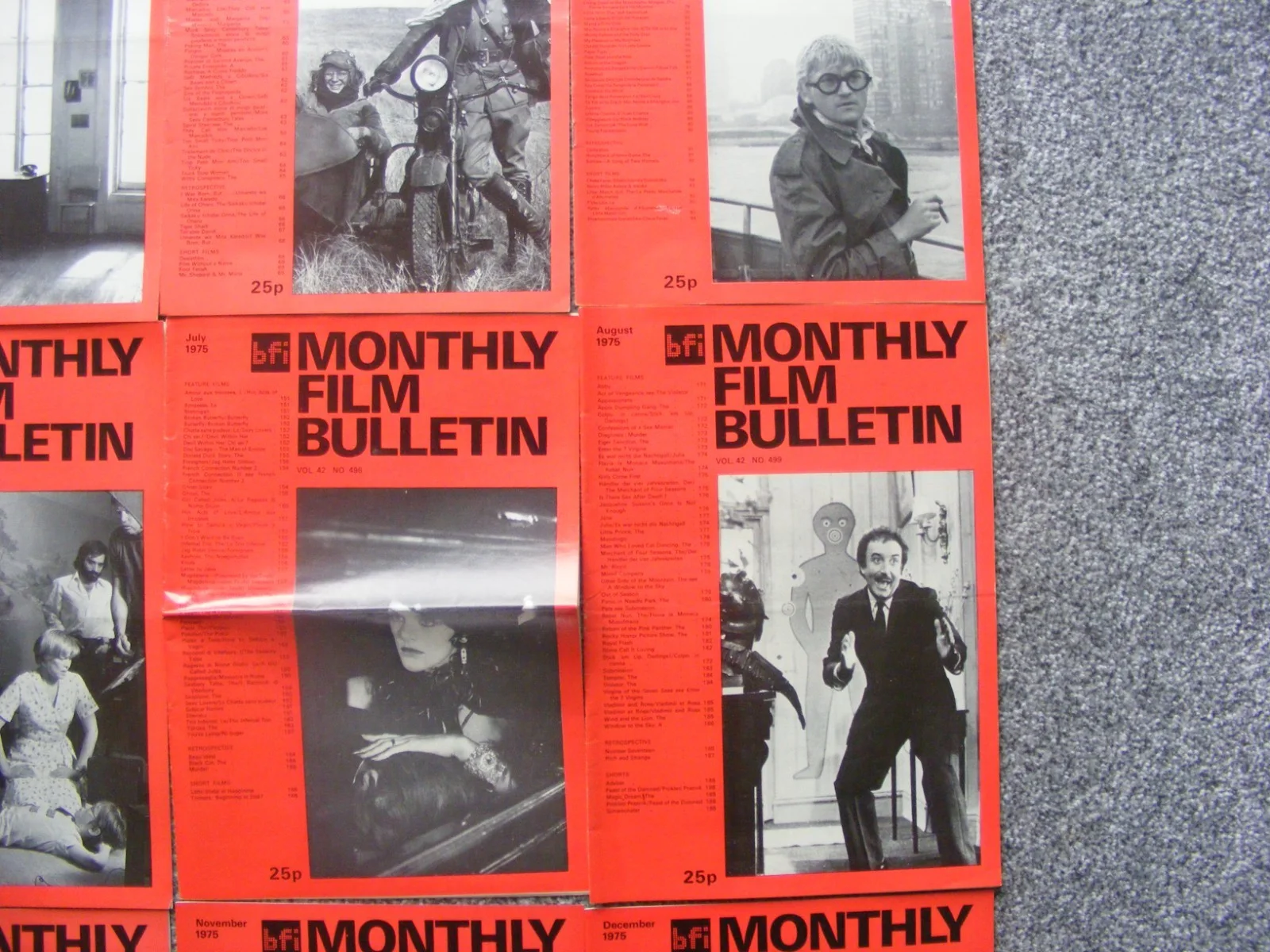 vintage 1975 british film institute magazines; full set for the year, incl jaws, изображение 3