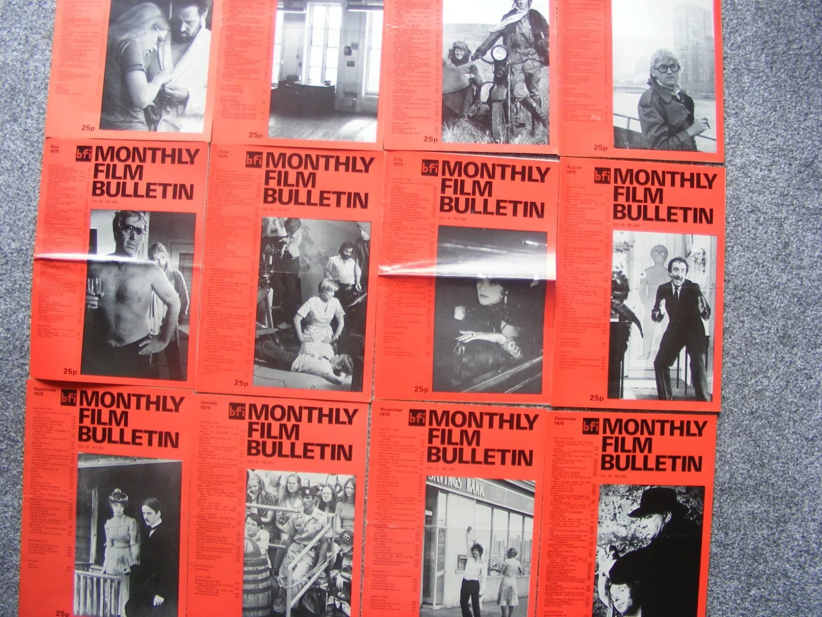 vintage 1975 british film institute magazines; full set for the year, incl jaws, изображение 5