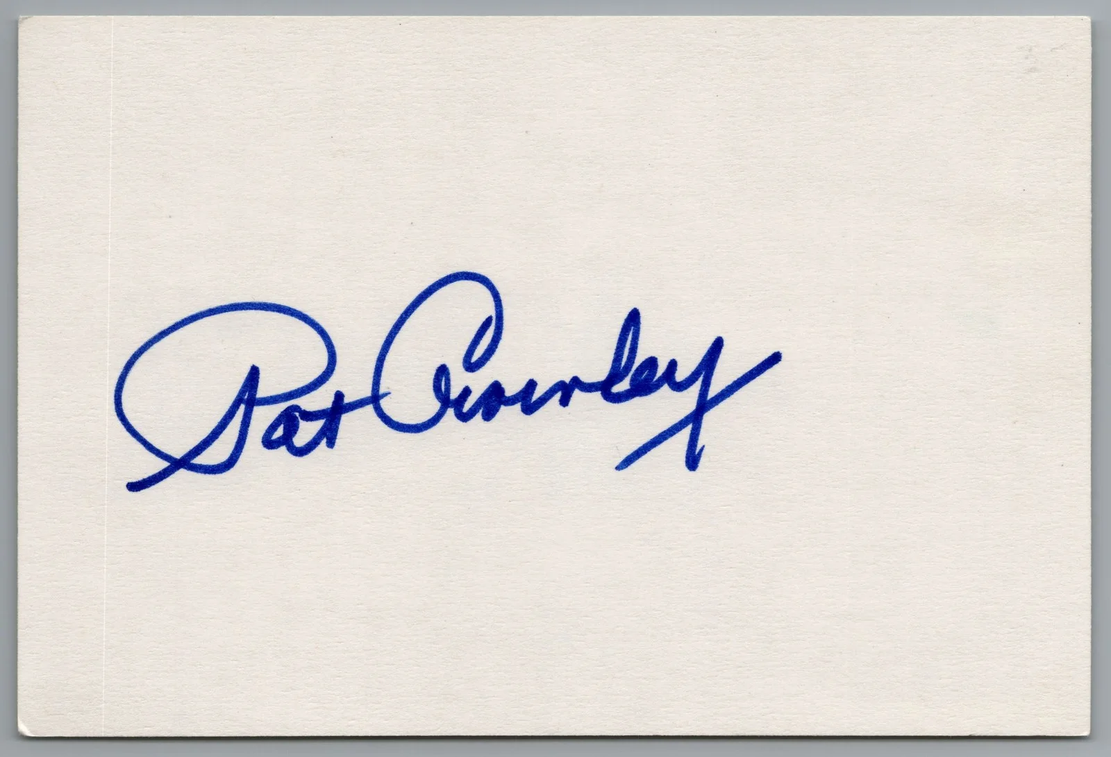 Pat Crowley — Pat Crowley Signed 4x6 Index Card Forever Female Autographed