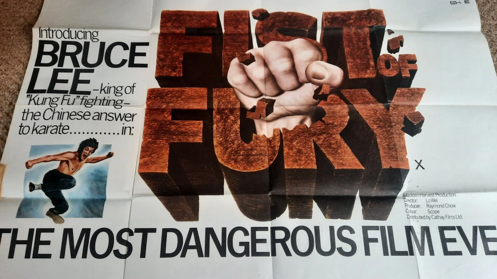 Fist of Fury Original Quad Cinema Poster 1972 Bruce Lee, изображение 3