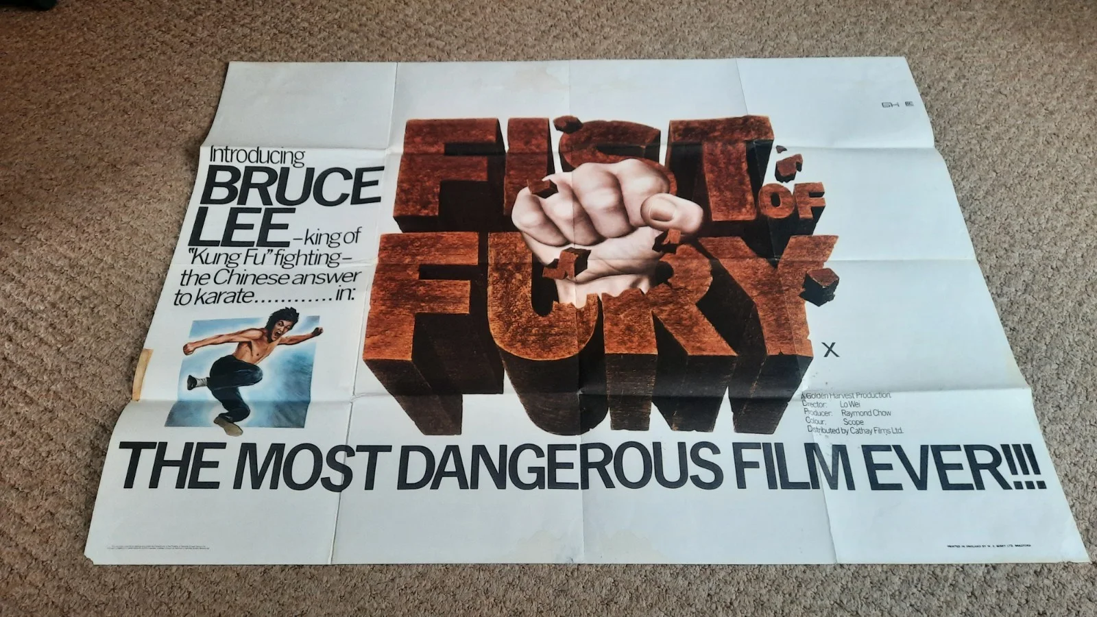 Fist of Fury Original Quad Cinema Poster 1972 Bruce Lee, изображение 5