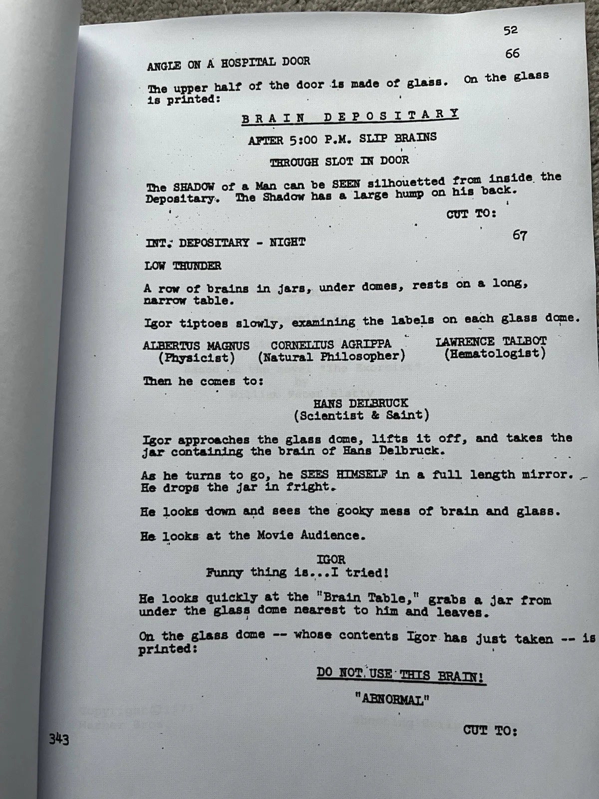 Young Frankenstein Screenplay/ Script. Gene Wilder, Mel Brooks., image 2