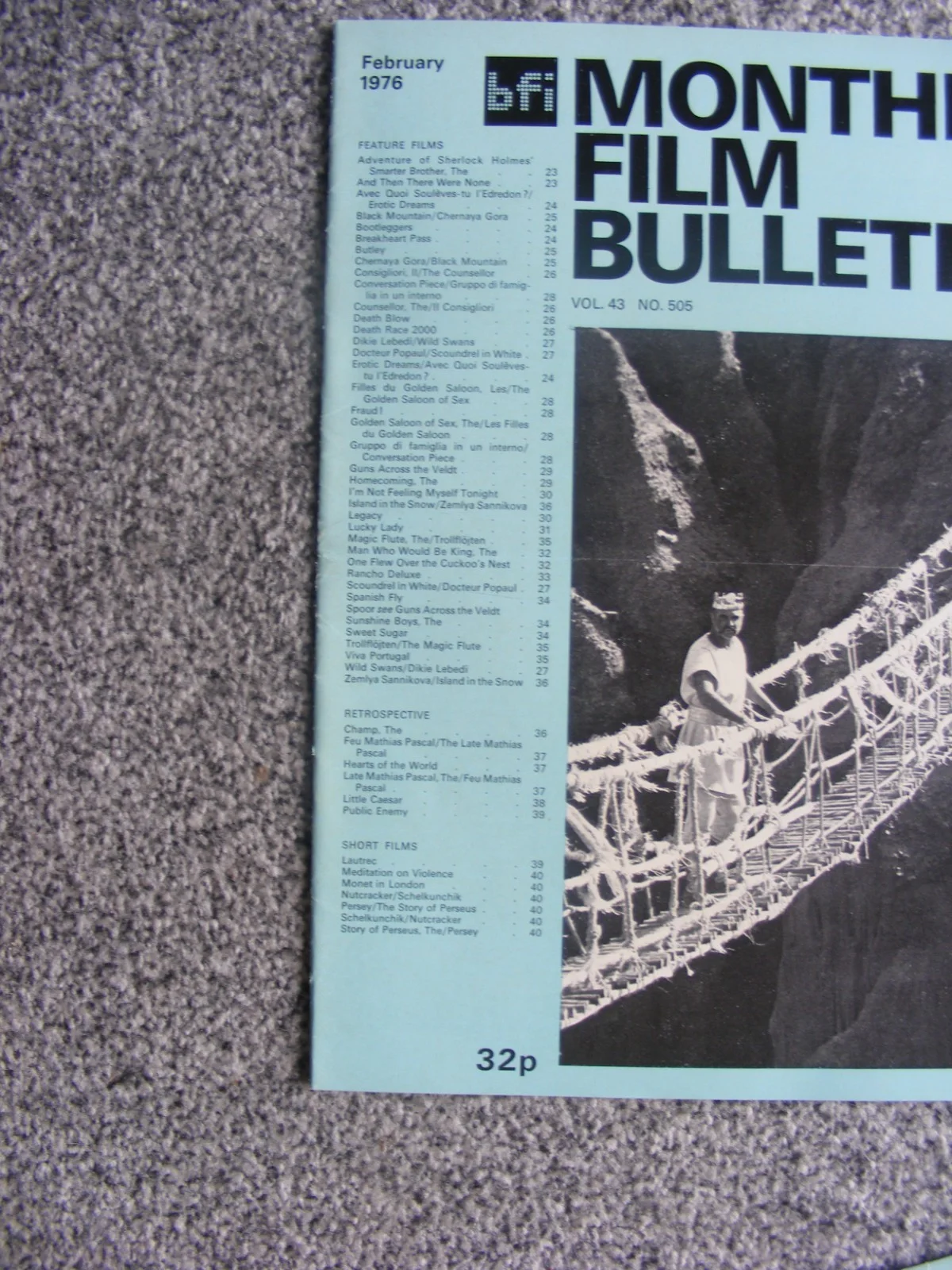 vintage 1976 british film institute magazines; one flew over the cuckoos nest et, изображение 2