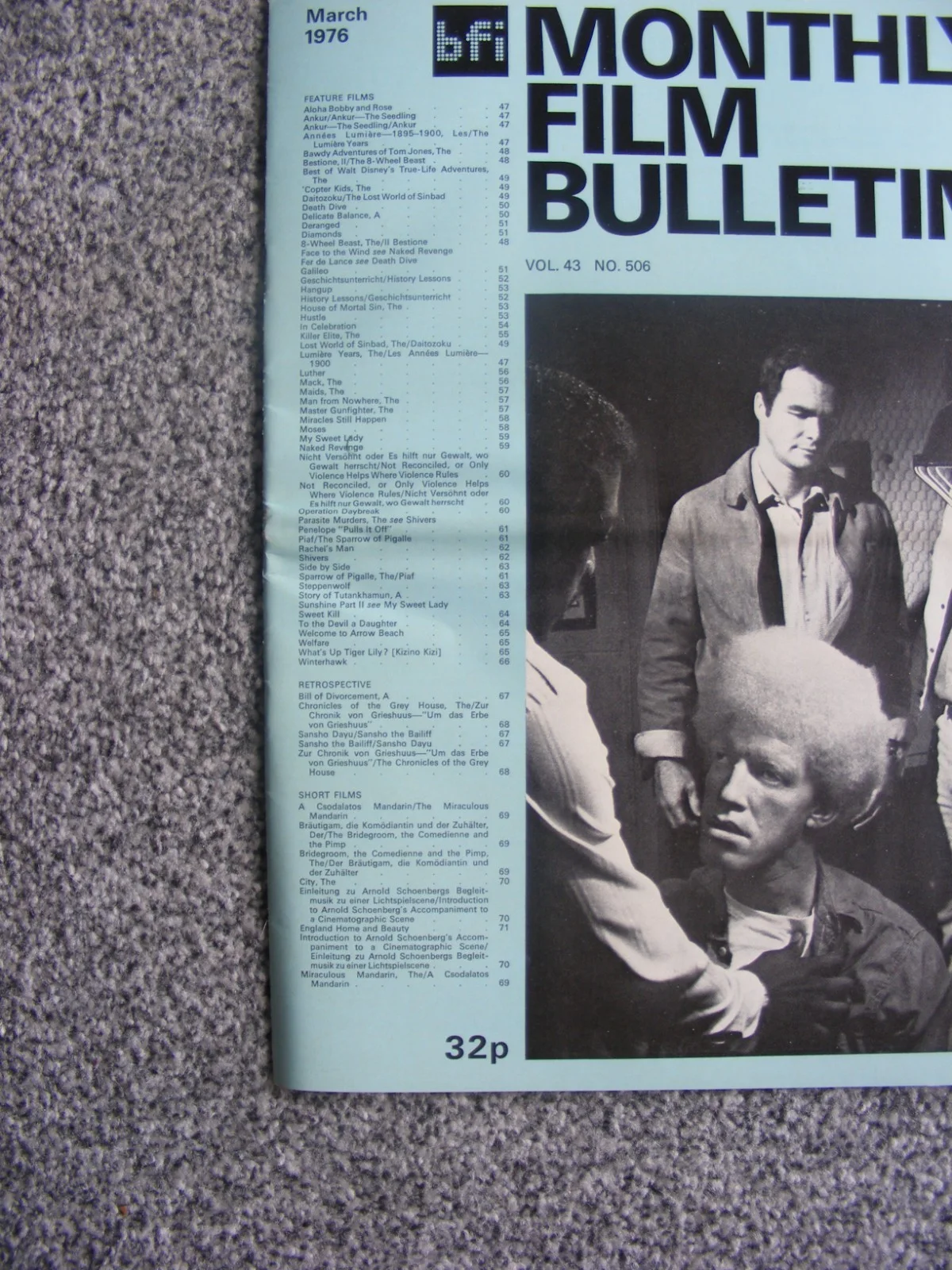 vintage 1976 british film institute magazines; one flew over the cuckoos nest et, изображение 3