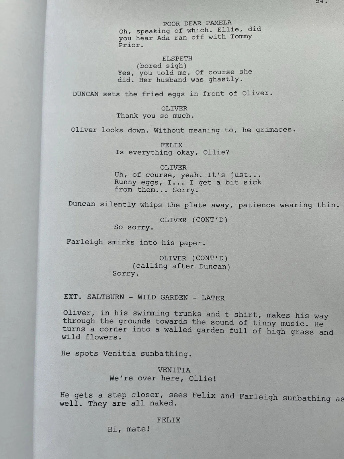 Saltburn Film Script / Screenplay. Barry Keoghan, Jacob Elordi, Carey Mulligan., image 2