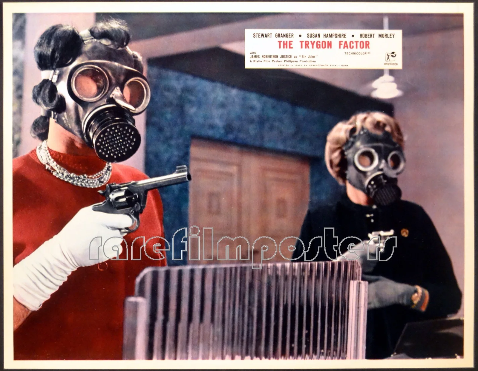 TRYGON FACTOR 1966 Stewart Granger, Susan Hampshire, Robert Morley LOBBY SET, image 4