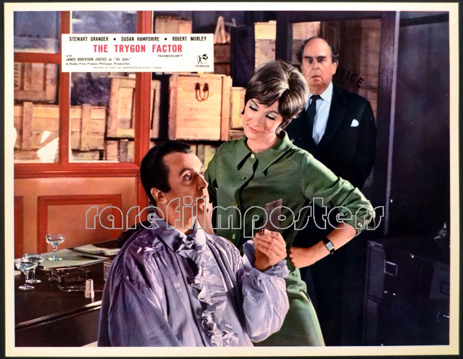TRYGON FACTOR 1966 Stewart Granger, Susan Hampshire, Robert Morley LOBBY SET, image 5