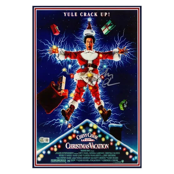 Chevy Chase Autographed Framed Christmas Vacation Movie Poster - Beckett Authent, image 2