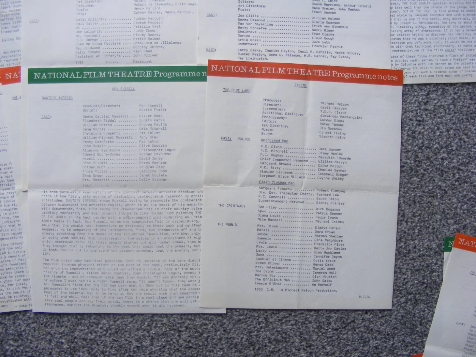 vintage 1970s national film theatre programme notes; breakfast at tiffanys, illu, image 2