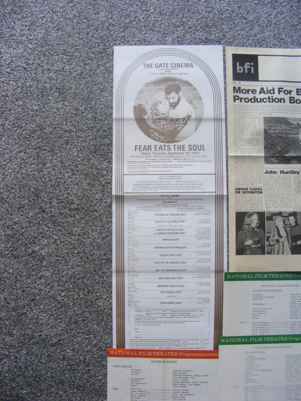 vintage poster; the gate cinema "fear eats the soul"; national film theatre pro, изображение 2