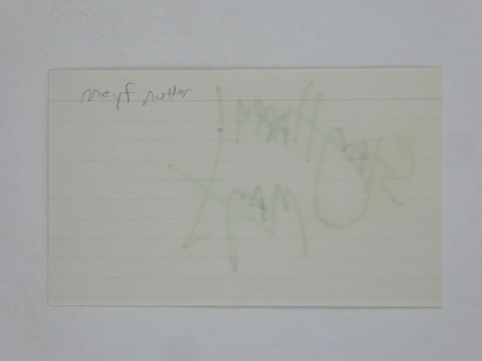 Mayf Nutter — Mayf Nutter Signed Autographed 3x5 Index Card Knots Landing The Waltons Actor, image 2