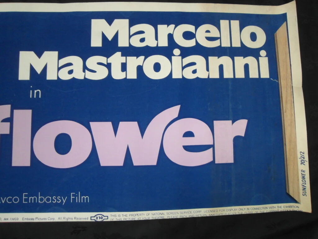 LARGE SUNFLOWER SOPHIA LOREN Original Vintage Film Poster VERY RARE, изображение 4