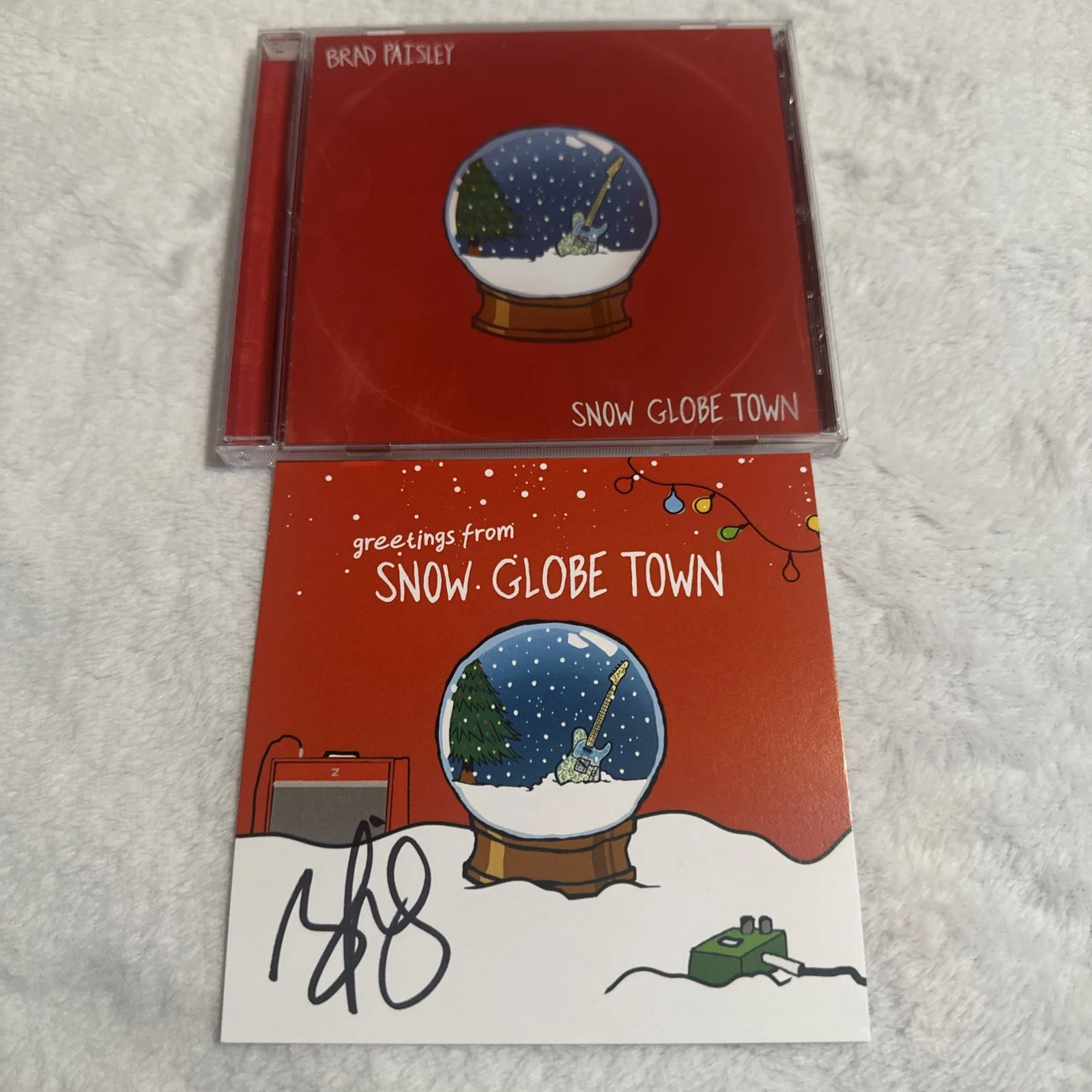Brad Paisley “Snow Globe Town” CD W/ Signed Art Card Country Music Autographed, изображение 2