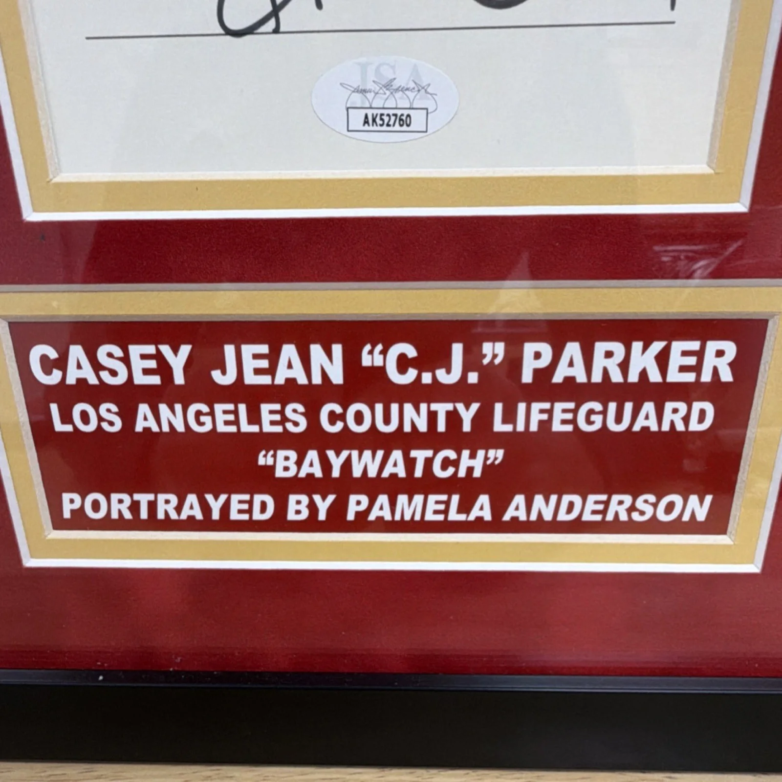 Pamela Anderson — Pamela Anderson Signed Baywatch Photo Framed Display, JSA Authenticated, image 2