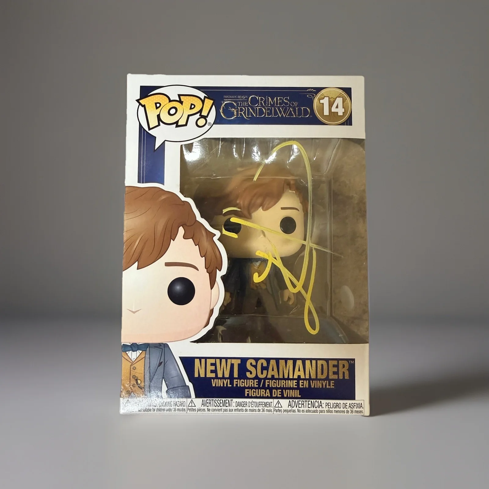 Eddie Redmayne — Eddie Redmayne Signed Newt Scamander Fantastic Beasts Funko Pop Toy #14 JSA COA