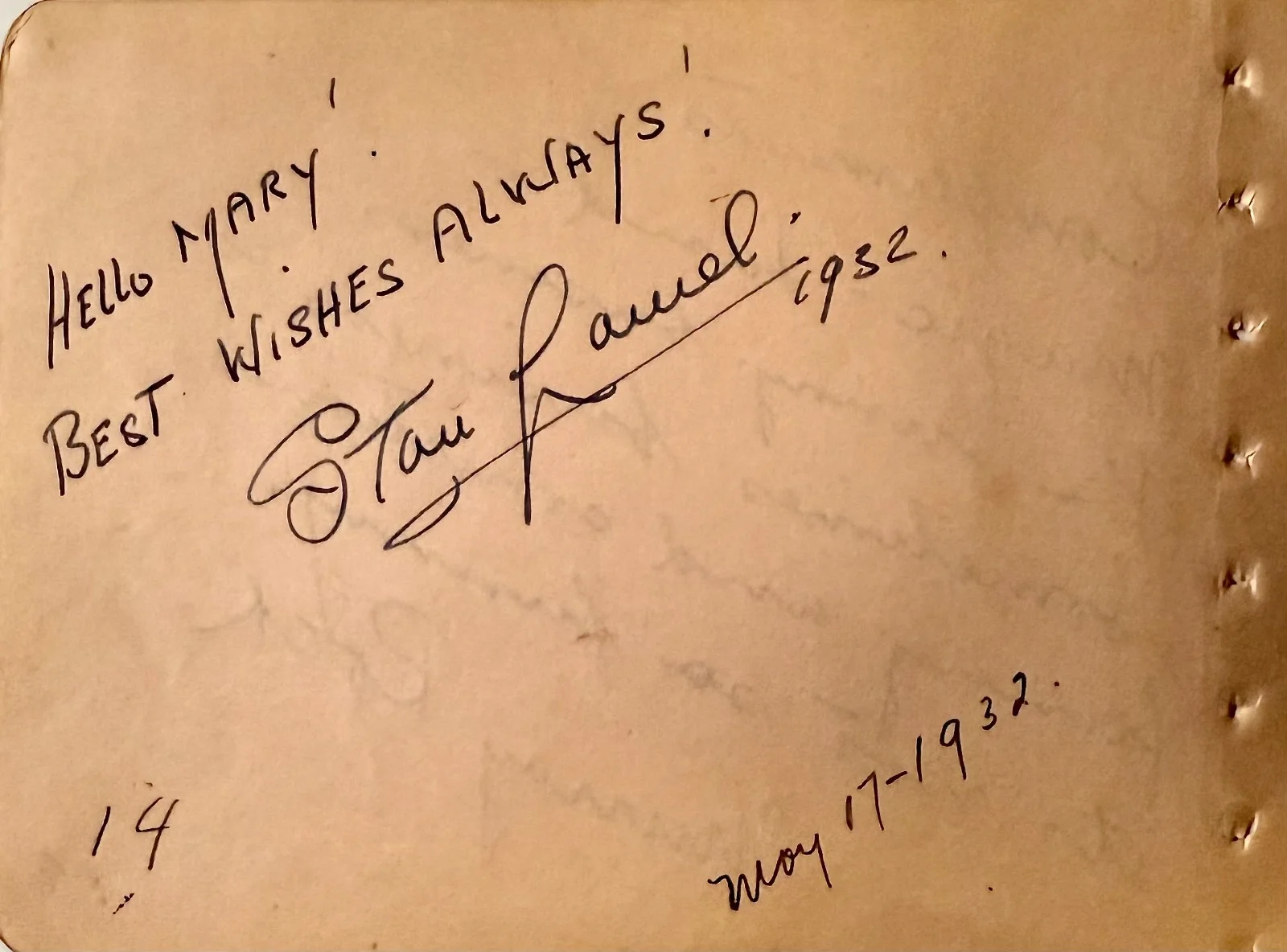 Stan Laurel, Murray Rock — STAN LAUREL & MURRAY ROCK Dual Signed Autographed 4x5 ALBUM PAGE, изображение 4