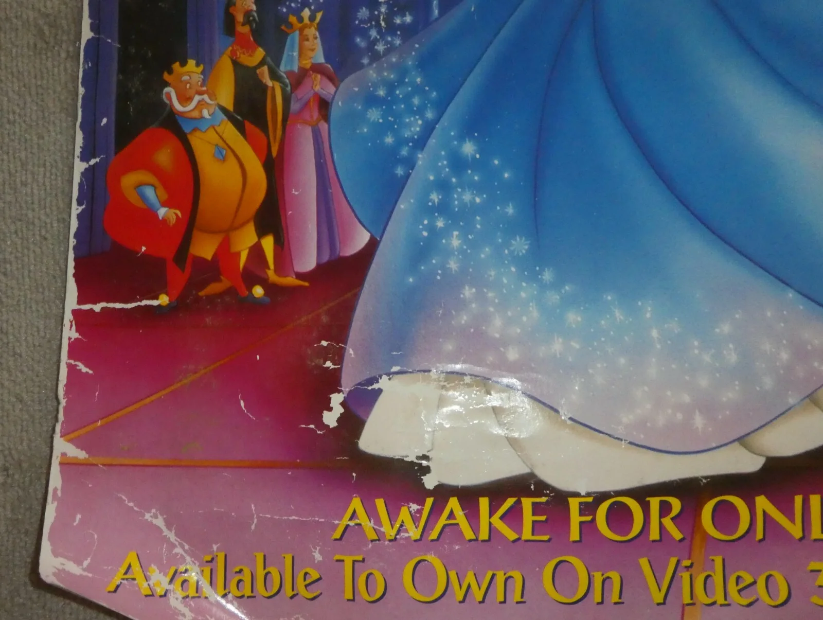 Disney Sleeping Beauty A1 size Video release poster 1990's vintage promo, изображение 3