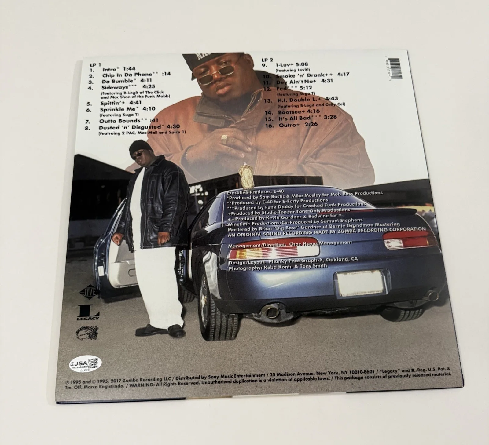 E-40 SIGNED ON A MAJOR WAY VINYL RECORD E40 BAY AREA RAPPER JSA COA, image 2